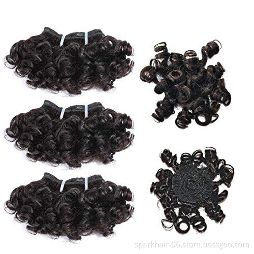 Spark Hair  Bouncy Curly Bundles 100% Peruvian Unprocessed Virgin Hair Bundles Short Curly Bob Style Weave Human Hair Extension